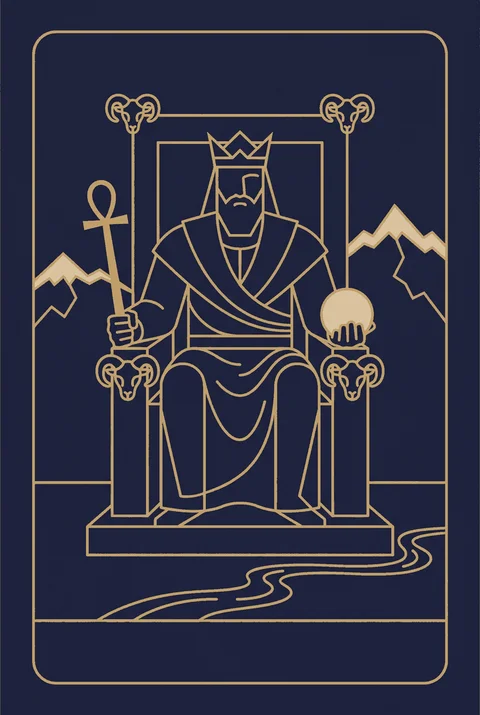Cesarz tarot, grafika karty