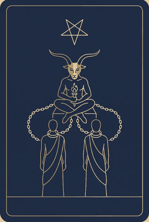 Karta XV tarot, grafika karty