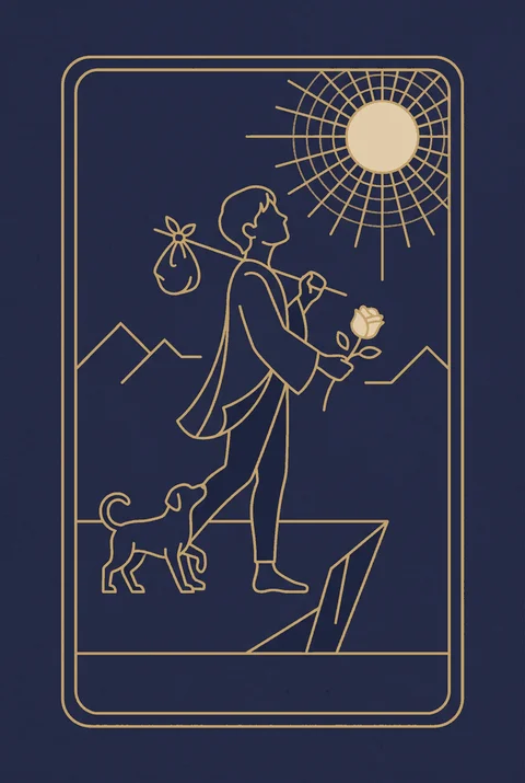 Głupiec tarot, grafika karty