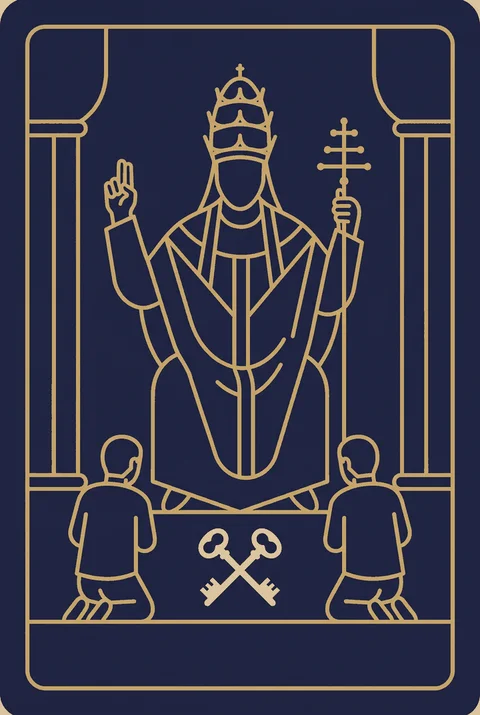 Hierofant tarot, grafika karty