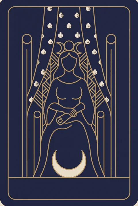 Kapłanka tarot, grafika karty