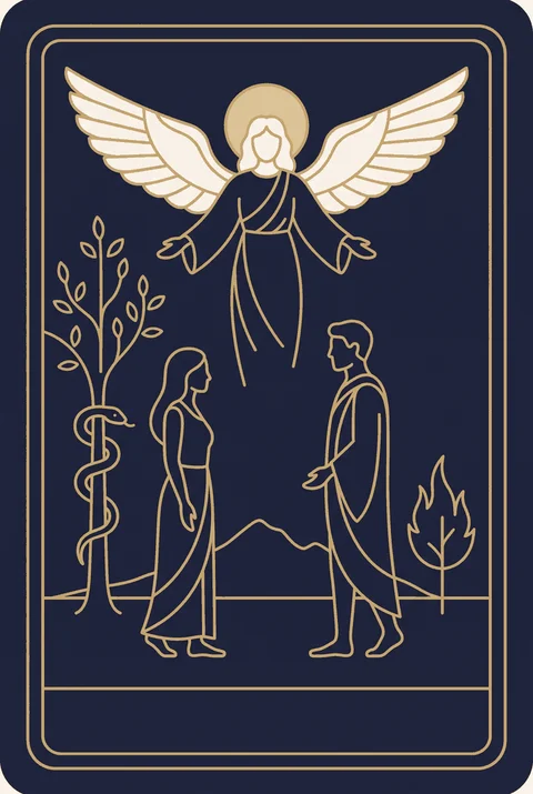 Kochankowie tarot, grafika karty