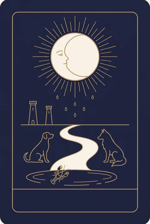 Księżyc tarot, grafika karty