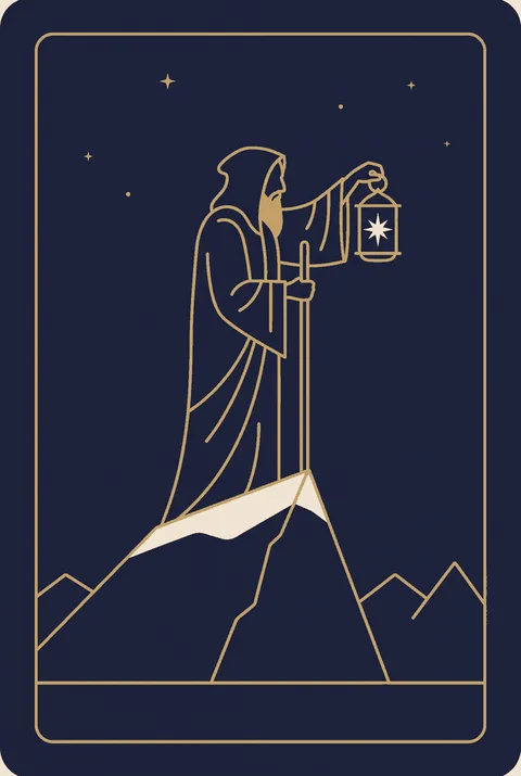 Pustelnik tarot, grafika karty