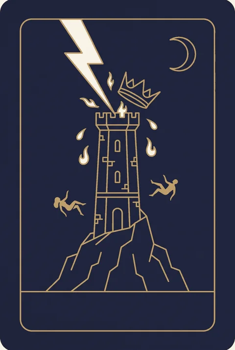 Wieża tarot, grafika karty