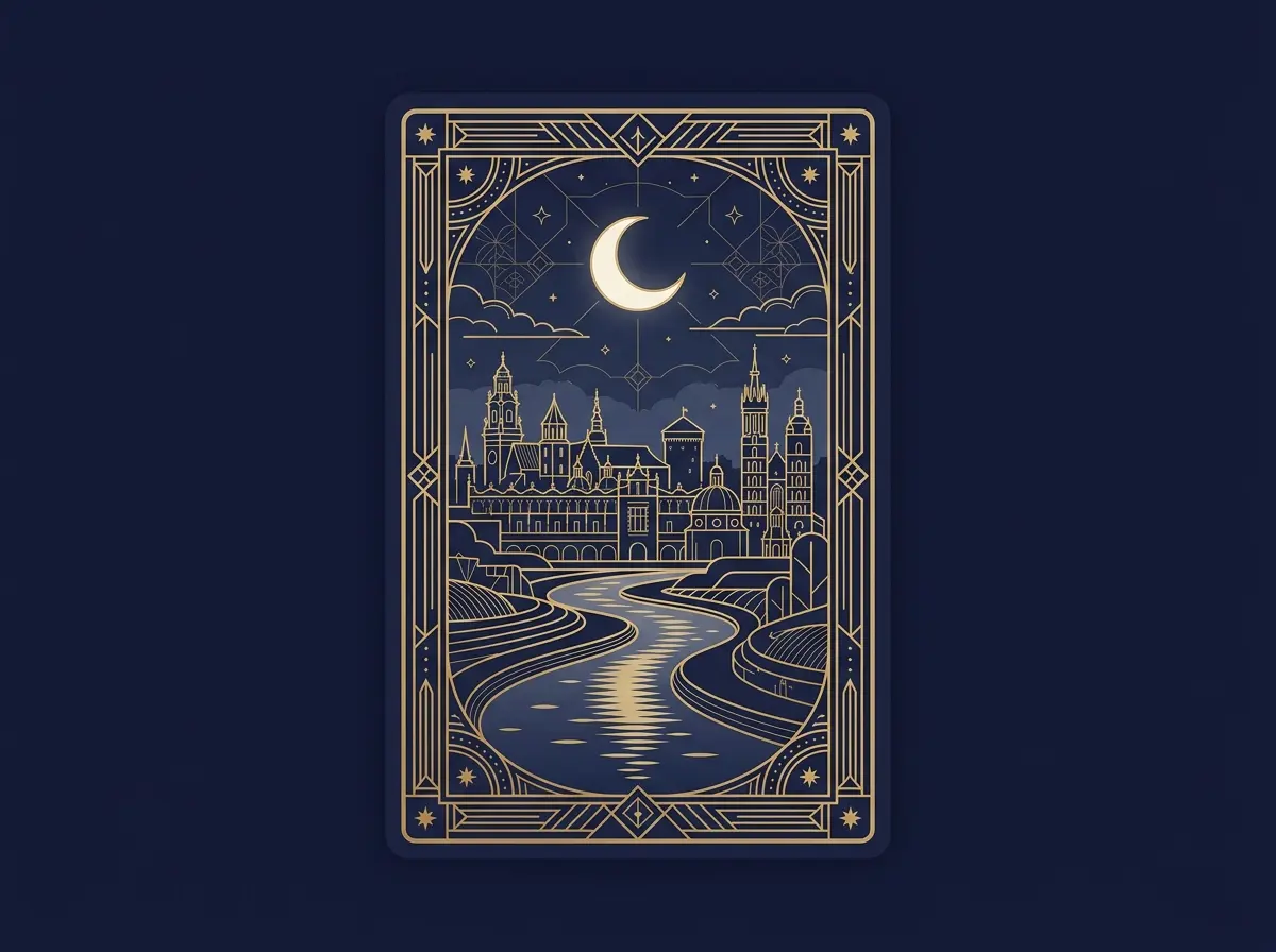 Tarot Kraków: karta tarota z lokalnym motywem miasta