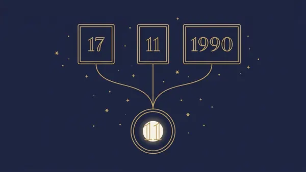 Numerologia daty urodzenia: trzy złote tabliczki z liczbami łączą się w liczbę drogi życia